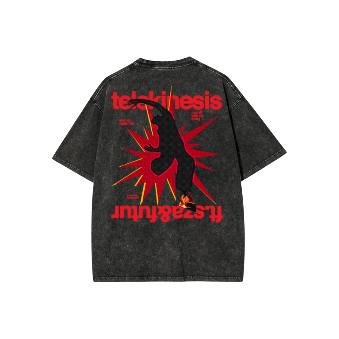 TELEKINESIS ACID WASH OVERSIZED T-SHIRT