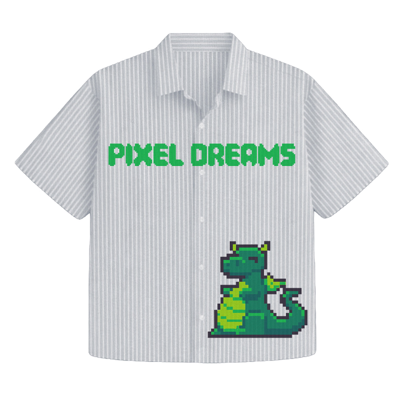 Pixel Dreams Stripe Oversized Shirt