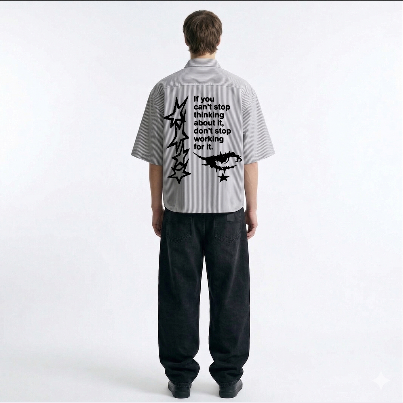 Phantom Eyes Stripe Oversized Shirt