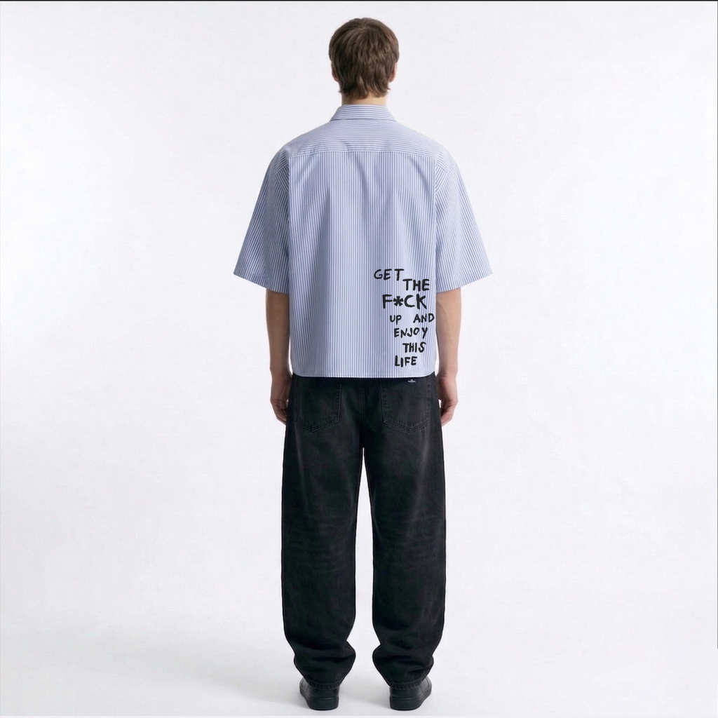 Blue Void Stripe Oversized Shirt