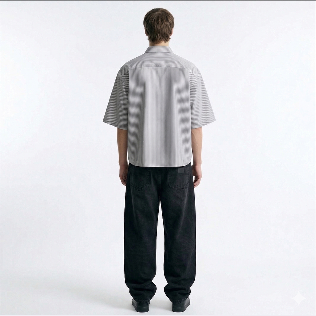 Pixel Dreams Stripe Oversized Shirt