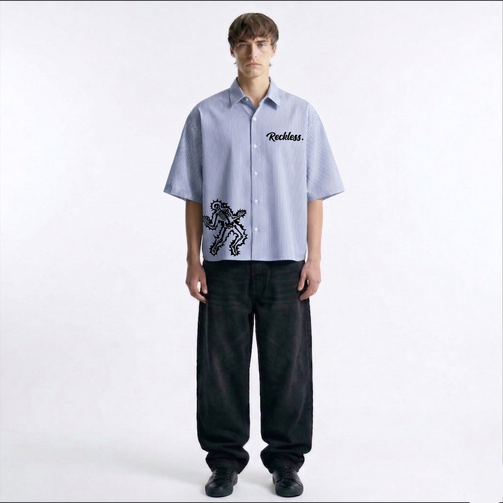 Blue Void Stripe Oversized Shirt