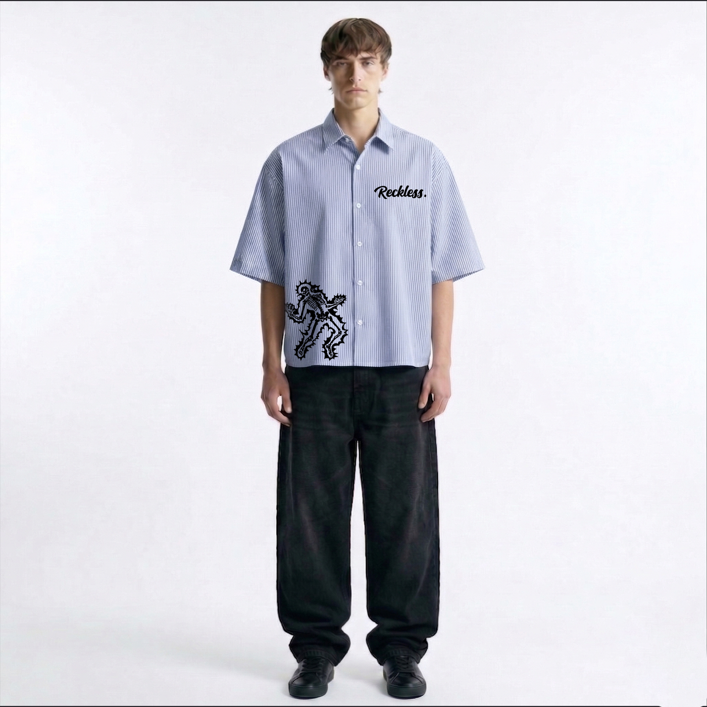 Blue Void Stripe Oversized Shirt