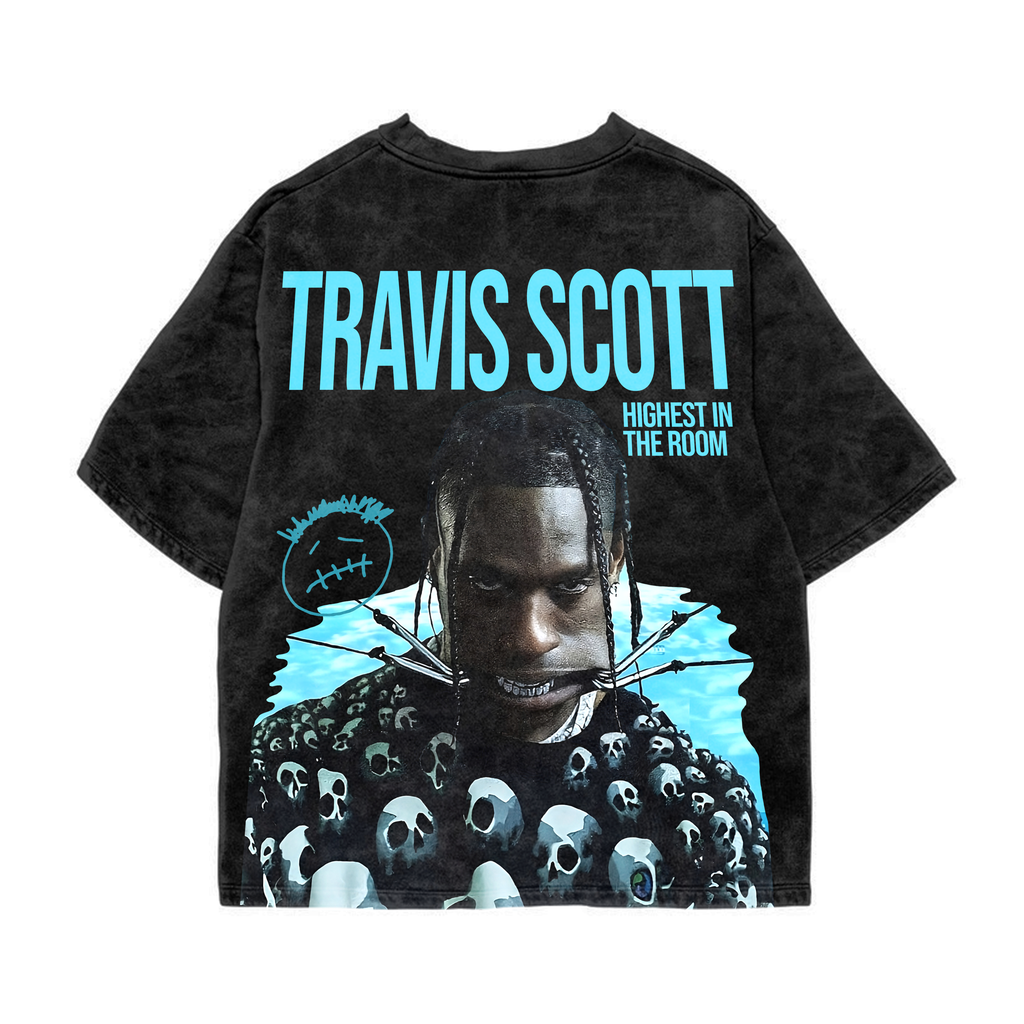 SKULL CLOUDED ACID WASH OVERSIZED T-SHIRT