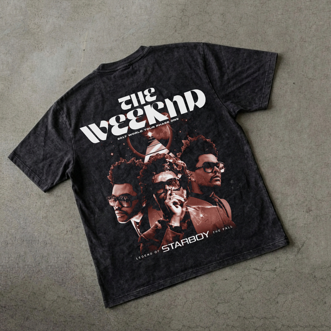 The Weeknd Acid Wash Oversized Tee